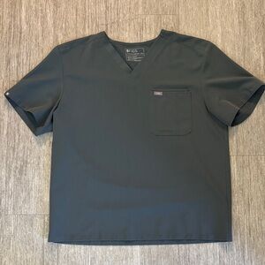 (Full Set) Figs Men's Green V-Neck Tee & Jogger Set